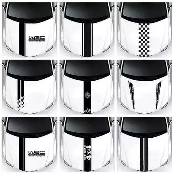 Виниловые наклейки Наклейка на капот автомобиля Наклейка на модифицированный кузов автомобиля Пленка для покрытия капота автомобиля Наклейки в полоску 07