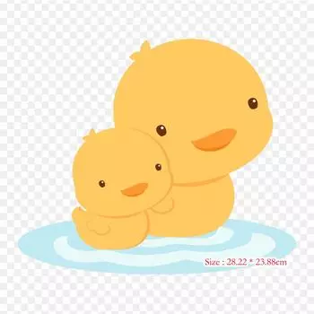 Виниловые нашивки для мамы и ребенка, утки, лебеди, термопереносная печать, наклейки для одежды, аппликации «сделай сам», моющиеся нашивки