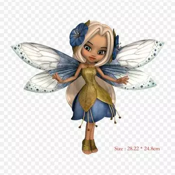 Виниловые нашивки с феей, термопереносная печать, наклейки для одежды, аппликации «сделай сам», моющиеся нашивки