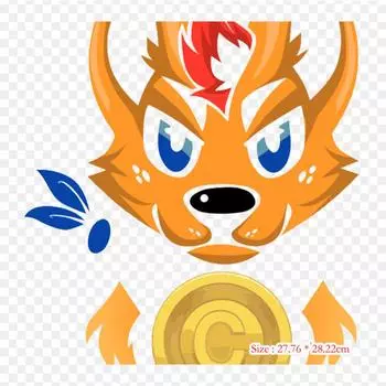 Виниловые нашивки с мультяшной биткойн-криптовалютой, термопереносная печать, наклейка для одежды, аппликации «сделай сам», моющиеся нашивки