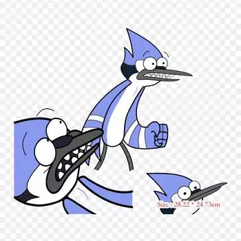 Виниловые нашивки с мультяшной Blue Jay Mordecai Blue Jay, термопереносная печать, наклейки для одежды, аппликации «сделай сам», моющиеся нашивки