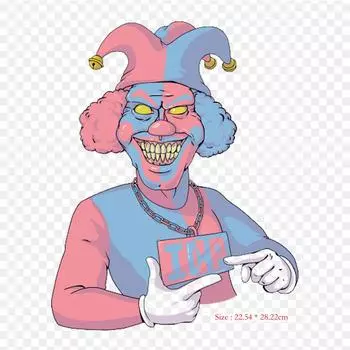 Виниловые нашивки с мультяшным Джокером, безумный отряд клоунов, термопереносная печать, наклейки для одежды, аппликации «сделай сам», моющиеся нашивки