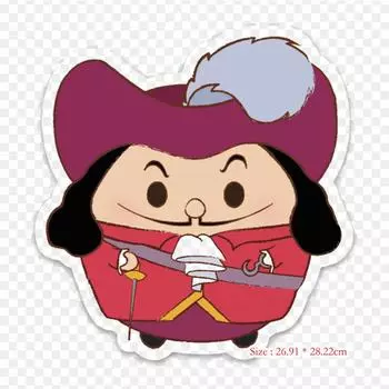 Виниловые нашивки с мультяшным капитаном Крюком, термопереносная печать, наклейки для одежды, аппликации «сделай сам», моющиеся нашивки