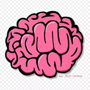 Виниловые нашивки с мультяшным мозгом, термопереносная печать, наклейки для одежды, аппликации «сделай сам», моющиеся нашивки