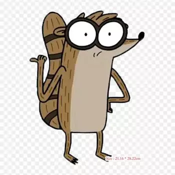 Виниловые нашивки с мультяшным Rigby Meat Your Maker, термопереносная печать, наклейки для одежды, аппликации «сделай сам», моющиеся нашивки