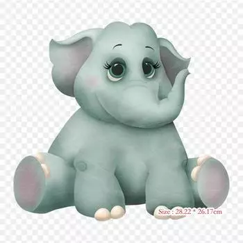 Виниловые нашивки с мультяшным слоном, термопереносная печать, наклейки для одежды, аппликации «сделай сам», моющиеся нашивки