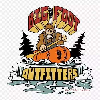 Виниловые нашивки с принтом «Benton Bigfoot Outfitters», термопереносная печать, наклейки для одежды, аппликации «сделай сам», моющиеся нашивки