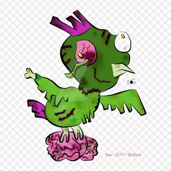 Виниловые нашивки с принтом зомби-курицы, цыпленка, утюг на теплопередаче, наклейки для одежды, аппликации «сделай сам», моющиеся нашивки