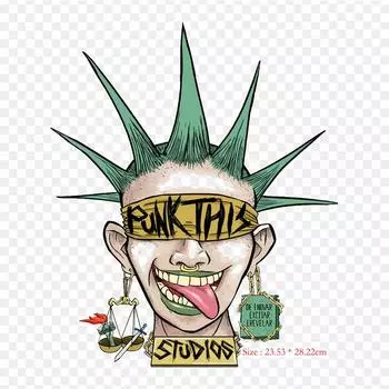 Виниловые нашивки в стиле панк с термопереносной печатью, наклейки для одежды, аппликации «сделай сам», моющиеся нашивки