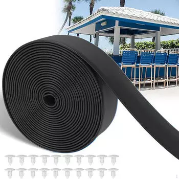 Виниловые ремни для ремонта стульев для патио, аксессуары 5 см x 20 футов, сад, лужайка, дом Black
