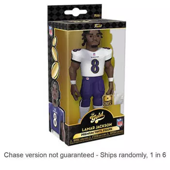 Виниловые золотые чехлы NFL Ravens Lamar Jackson 5 дюймов поставляются 1 из 6