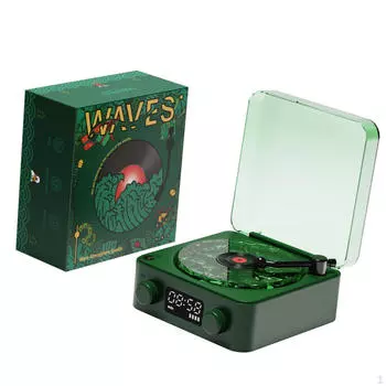 Виниловый BT-динамик с подсветкой, идеальный подарок, дисплей времени для рабочего стола, офиса и вечеринки