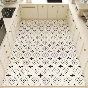 Виниловый ковер для кухни, большой водонепроницаемый коврик из ПВХ-кожи, противоскользящий, маслостойкий коврик для ног, ковер для украшения дома Alfombra De Cocina 50x80cm