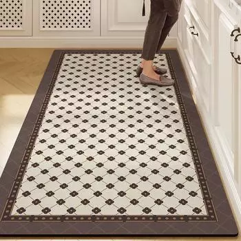 Виниловый ковер для кухни, большой водонепроницаемый кожаный коврик из ПВХ, противоскользящие ковры с масляной защитой, ретро-коврик для домашнего декора Alfombra De Cocina 50x80cm