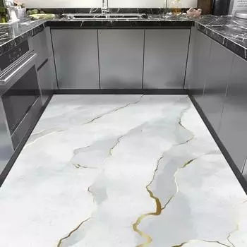 Виниловый ковер для кухни, ПВХ-коврик, водонепроницаемый большой ковер, кожаные коврики для ног, домашний декор, ковры с мраморным узором, маслостойкие, нескользящие 50x80cm