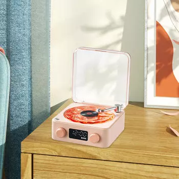 Виниловый проигрыватель настольные часы RGB проекционная лампа эффект для семейных подарков