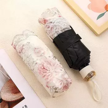 Виниловый солнцезащитный зонт с двойной вышивкой и блестками, кружево, солнцезащитный крем Muse, защита от ультрафиолета, UPF50 +