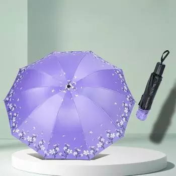 Виниловый зонтик от дождя и блеска, защита от солнца, защита от ультрафиолета, зонтик от солнца, зонтик от солнца со свежими цветами для мужчин и женщин 58.5cm