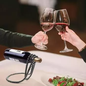 Винная полка Элегантный креативный искусственный жемчуг Ожерелье в форме держателя бутылки вина для украшения домашнего бара белый