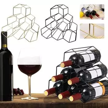 Винная полка Отдельностоящая винная полка, 6 бутылок, столешница, отдельная подставка для хранения вина, защитная пленка One Size чёрный