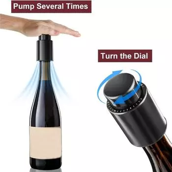 Винная пробка из черного пластика ABS вакуумная винная бутылка пробка герметичная для хранения вакуумная винная пробка с эффектом памяти Push Style винная пробка A чёрный