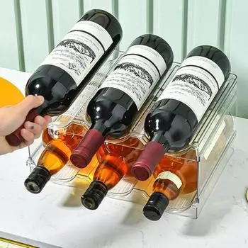 Винная стойка практичная, прозрачная, держите в порядке, хранение напитков, утолщенная, 2/3/4 слоя, органайзер для бутылок с водой, кухонный инструмент F