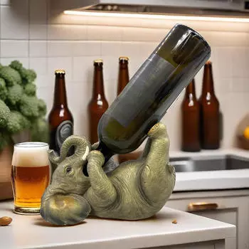Винная стойка в виде слона, симпатичный прочный держатель для бутылок для гостиной, столешницы в помещении