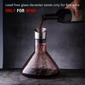 Винный графин, аэратор для вина со встроенным аэратором, фильтр из нержавеющей стали, выдувные вручную хрустальные графины для вина без содержания свинца