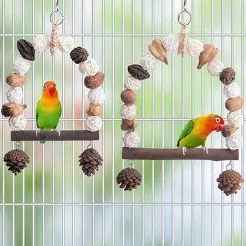 Винный шар, сосновая шишка, крючок, дизайн, игрушка-качели для птиц, подвесная игрушка для укуса попугая