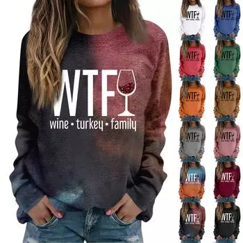 Вино Индейка Семья День благодарения Смешной Семейный свитшот Подарки на День благодарения L чёрный