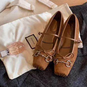 Виноградная мама Studiolee Французская девушка Лук Слово С Свиным Носом Мэри Джейн Одиночные Туфли Женские 34