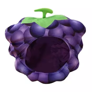 Виноградная плюшевая вечеринка, подходящая для костюмированной вечеринки, идеально подходит для фиолетового [Lurrose] Головной убор, головной убор, шляпа, материал, мягкий, легкий, удобный, смешной, фиолетовый