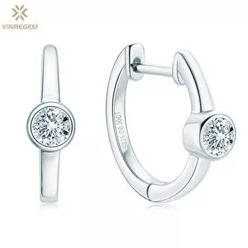 Vinregem 0,3CT D бриллианты индивидуальность стерлингового серебра 925 пробы 3EX VVS1 настоящий муассанит драгоценный камень серьги-кольца изящные ювелирные изделия для женщин подарок
