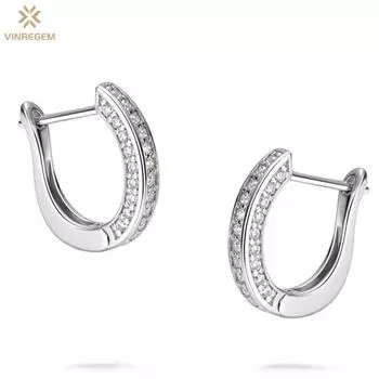 Vinregem 0,46 карата D с бриллиантами, индивидуальность, 100% серебро 925 пробы, 3EX VVS1, настоящий муассанит, драгоценный камень, серьги-кольца, ювелирные изделия, подарок на годовщину