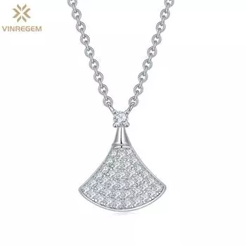 Vinregem, 100% пройденный тест, бриллиант, стерлинговое серебро 925 пробы, VVS1, настоящий муассанит, цвет D, драгоценный камень, свадебное ожерелье с подвеской, ювелирные украшения