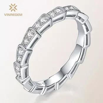 Vinregem 100% пройденный тест с бриллиантом из стерлингового серебра 925 пробы VVS1, настоящий муассанит цвета D, драгоценный камень, свадебное обручальное кольцо, ювелирные изделия с возможностью изменения размера