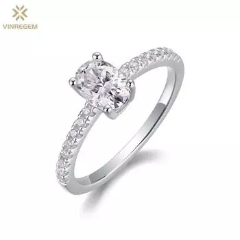 Vinregem, 100% серебро 925 пробы, овальная огранка, 5*7 мм, 1CT 3EX VVS1, цвет D, настоящий муассанит с бриллиантами, женское кольцо, обручальное кольцо, изысканные ювелирные изделия для пар