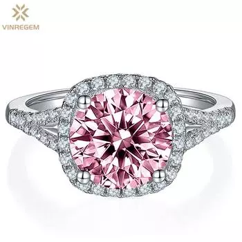 Vinregem, 100% стерлинговое серебро 925 пробы, пройденный тест, бриллиант VVS1 1,5 CT, настоящий муассанит, драгоценный камень, обручальное кольцо для женщин, ювелирные изделия