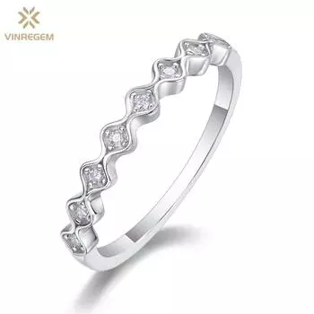 Vinregem, 100% стерлинговое серебро 925 пробы, сверкающее 3EX VVS1 D цвет, настоящий муассанит с бриллиантами, простое кольцо для женщин, обручальное кольцо, ювелирные изделия
