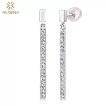 Vinregem, 100% стерлинговое серебро 925 пробы, VVS1, 3EX D, цвет, сверкающие настоящие муассаниты, бриллианты, серьги-капли для женщин, шпильки, ювелирные изделия