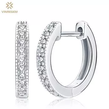 Vinregem 1,3 мм D бриллианты мода стерлингового серебра 925 пробы 3EX VVS1 настоящий муассанит драгоценный камень серьги-кольца ювелирные изделия для женщин подарок