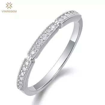 Vinregem элегантное кольцо из 100% стерлингового серебра 925 пробы с изумрудной огранкой 3EX VVS1 D цвета из настоящего муассанита с бриллиантом для женщин, обручальное кольцо, ювелирные изделия