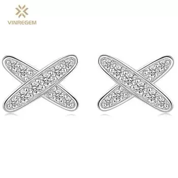 Vinregem Classic, 100% пройденный тест, бриллиант, стерлинговое серебро 925 пробы, VVS1, настоящий муассанит, драгоценный камень, свадебные серьги, ювелирные украшения