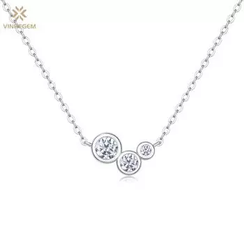 Vinregem Simple, 100% стерлинговое серебро 925 пробы, VVS1 3EX D, цвет, настоящий муассанит, бриллианты, драгоценный камень, кулон, ожерелье, ювелирные изделия GRA
