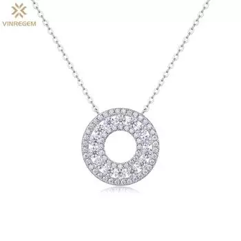 Vinregem, стерлинговое серебро 925 пробы, сверкающее VVS1, 3EX D, цвет, настоящий муассанит, бриллианты, драгоценный камень, кулон, ожерелье, ювелирные изделия GRA