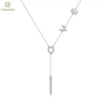 Vinregem, твердое серебро 925 пробы, VVS D, цвет, настоящий муассанит, бриллианты, драгоценный камень, модное ожерелье с кулоном, ювелирные изделия с GRA