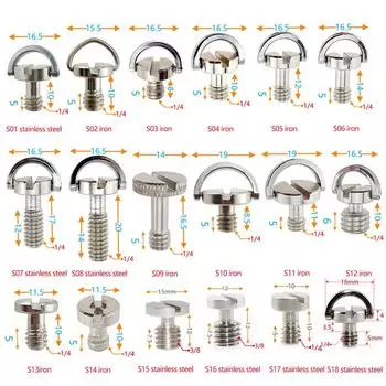 Винт адаптера быстросъемной пластины. Винт штатива с D-образным кольцом 1/4 дюйма. Монтажный адаптер.