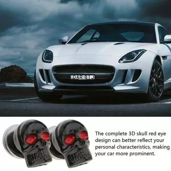 Винт с черепом, 3D череп, дизайн красных глаз, гайка для крепления номерного знака, автомобильные аксессуары, череп, рамки для номерного знака чёрный