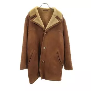 VINTAGE 70s 80s Mouton coat 40 Brown Men s Used