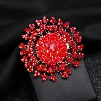 Vintage atmospheric corsage handmade crystal snowflake brooch women s evening banquet dress high-end luxury elegant pin accessories